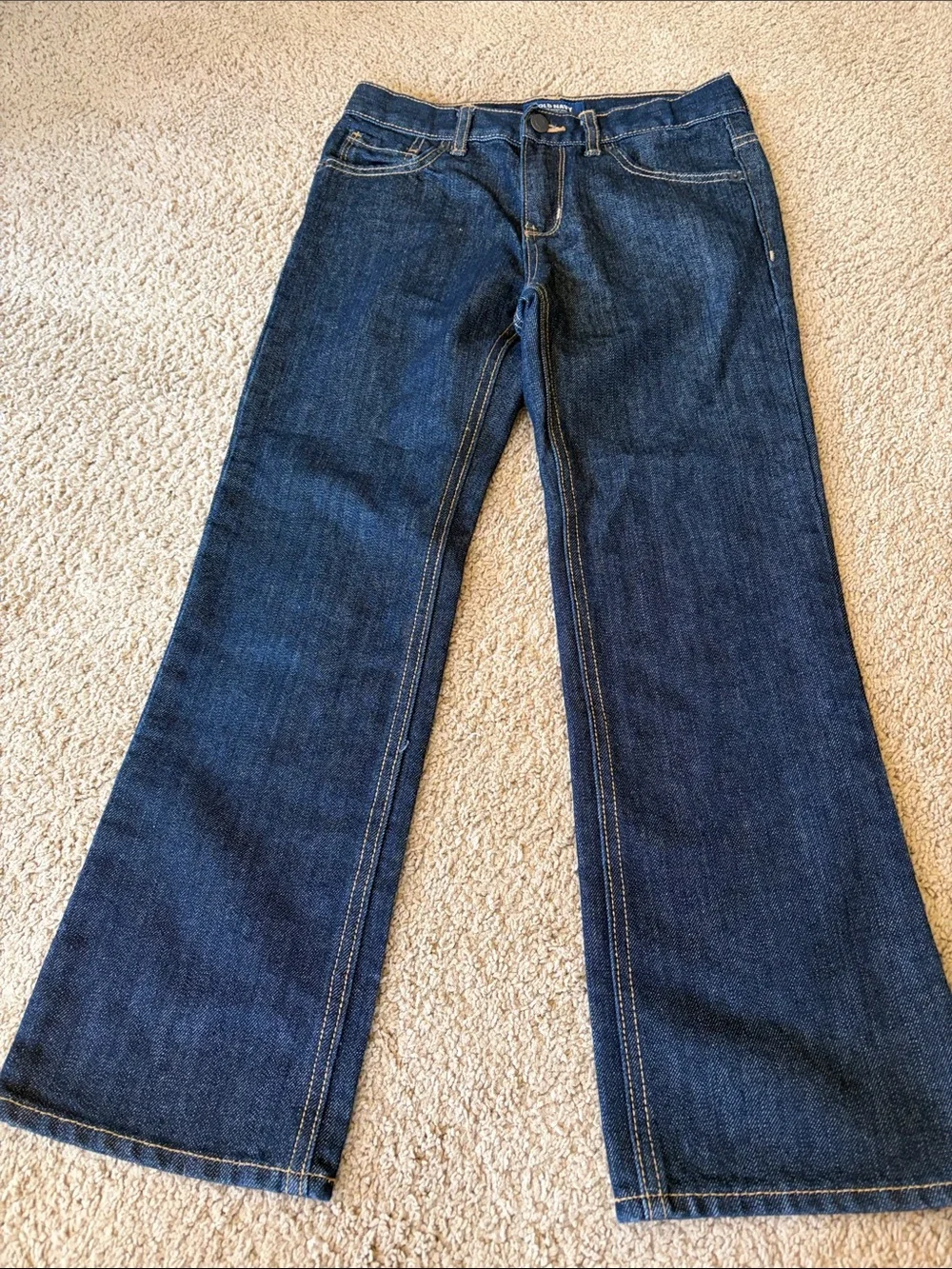NWOT Old Navy Loose Boot-Cut Jeans Dark Rinse Adjustable Waist Boys size 10